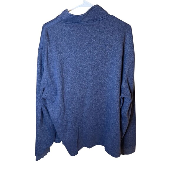 Van Heusen Flex Mens XXL Blue Long Sleeve Quarter Zip Fleece Pullover - Picture 6 of 6